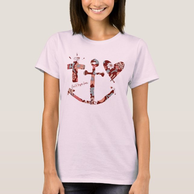 Glaube, Hoffnung, Symbole der Liebe T-Shirt (Vorderseite)