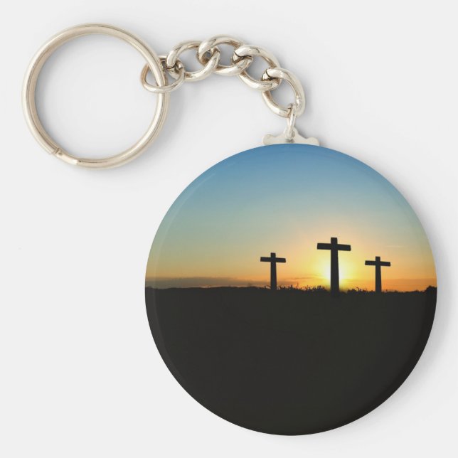 Glaube, Hoffnung und Liebe Jesus Christus Kreuz Schlüsselanhänger (Vorne)