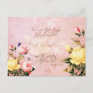 Glaube Hoffnung und Liebe Rosen Postkarte