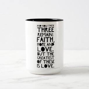 Glaube, Hoffnung und Liebe Zweifarbige Tasse