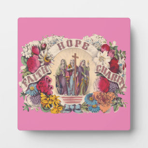 Glaube, Hoffnung und Wohltätigkeit Theologische Tu Fotoplatte