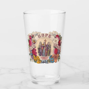 Glaube, Hoffnung und Wohltätigkeit Theologische Tu Glas