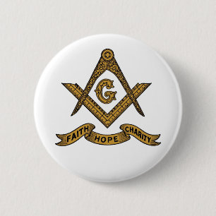 Glaube Hoffnung Wohltätigkeit Freimaurer-Emblem-Bu Button
