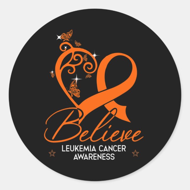 Glaube Hope Leukemia Awareness Geschenk Runder Aufkleber (Vorderseite)