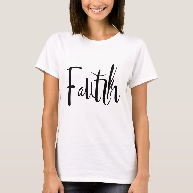 "Glaube" im einfachen und funkelnden Stil T-Shirt (Vorderseite)
