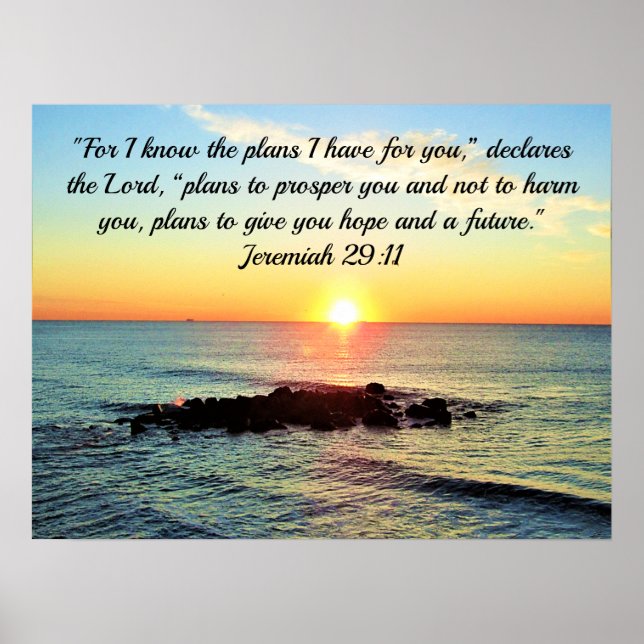 GLAUBE IN GOD JEREMIAH 29:11 BIBLE VERSE SUNRISE POSTER (Vorne)