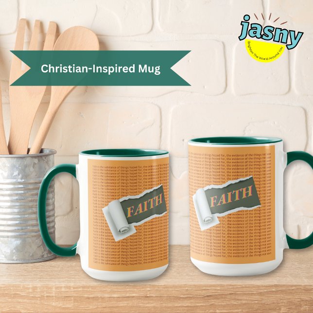 Glaube Inspiration Christliche Schrift zweifarbig Tasse (Von Creator hochgeladen)