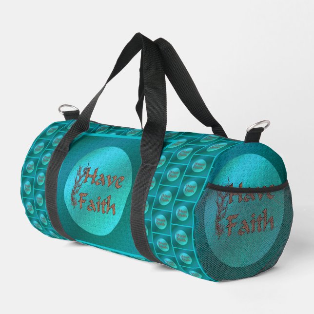 Glaube inspirierende Worte Duffle Bag (Rechte Ecke)