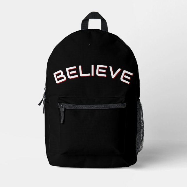 „Glaube“ Inspirierendes Zitat Schwarze Tasche (Vorderseite)