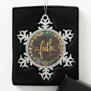 "Glaube"-Inspiritivität Schneeflocken Zinn-Ornament