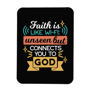 Glaube ist wie WiFi Lustiger christlicher Zitat-Ku Magnet