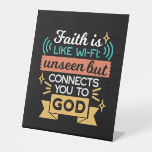Glaube ist wie WiFi Lustiger christlicher Zitat-Ku Sockelschild