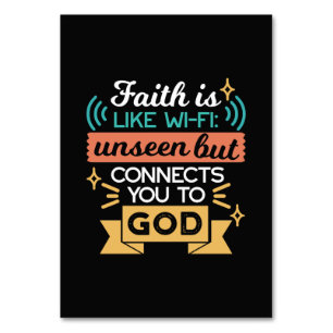 Glaube ist wie WiFi Lustiger christlicher Zitat-Ku Tischnummer