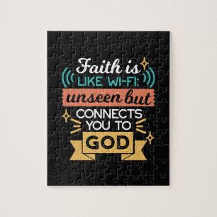 Glaube ist wie WLAN Lustiger christlicher Zitat-Ku Puzzle