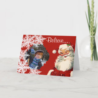'Glaube' Jolly Vintages Santa Foto Beilage Feiertagskarte