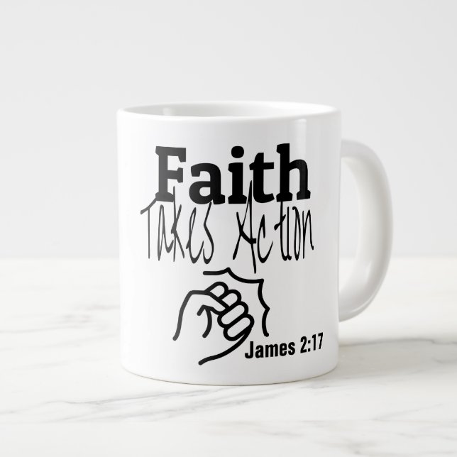 Glaube - Jumbo-Tasse (Vorderseite Rechts)