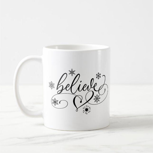 Glaube Kalligrafie Weihnachten Kaffeetasse (Links)