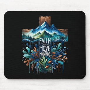 Glaube kann Berge versetzen Kreuz Gott Religiös Ch Mousepad