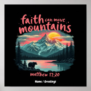 Glaube kann Berge versetzen Matthäus 17:20 Bibelve Poster