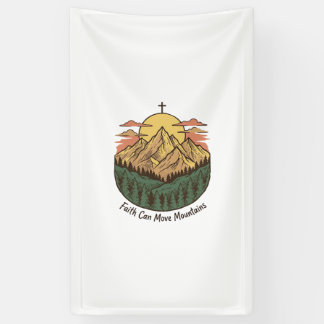 Glaube kann Berge versetzen Vintage-Mountains-Shir Banner