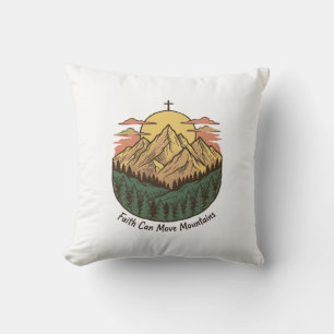 Glaube kann Berge versetzen Vintage-Mountains-Shir Kissen