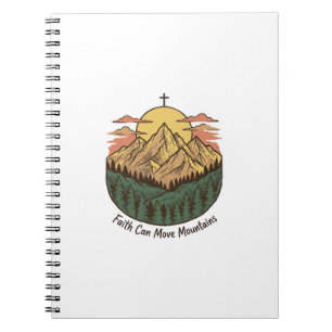 Glaube kann Berge versetzen Vintage-Mountains-Shir Notizblock