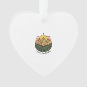 Glaube kann Berge versetzen Vintage-Mountains-Shir Ornament