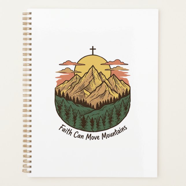 Glaube kann Berge versetzen Vintage-Mountains-Shir Planer (Vorderseite)