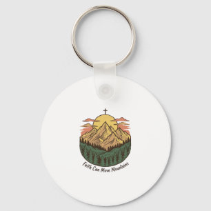 Glaube kann Berge versetzen Vintage-Mountains-Shir Schlüsselanhänger
