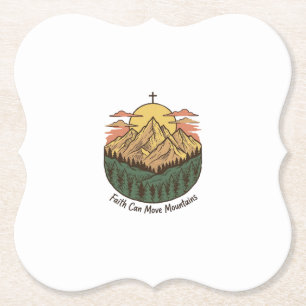 Glaube kann Berge versetzen Vintage-Mountains-Shir Untersetzer