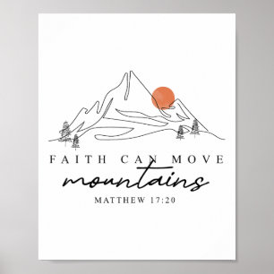 Glaube kann Berge versetzen Wandern Camping Bibelv Poster