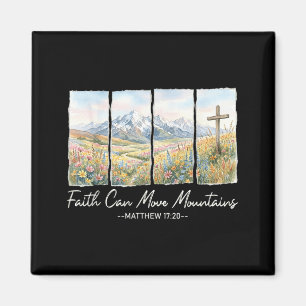 Glaube kann Berge versetzen Wandern Camping Christ Magnet