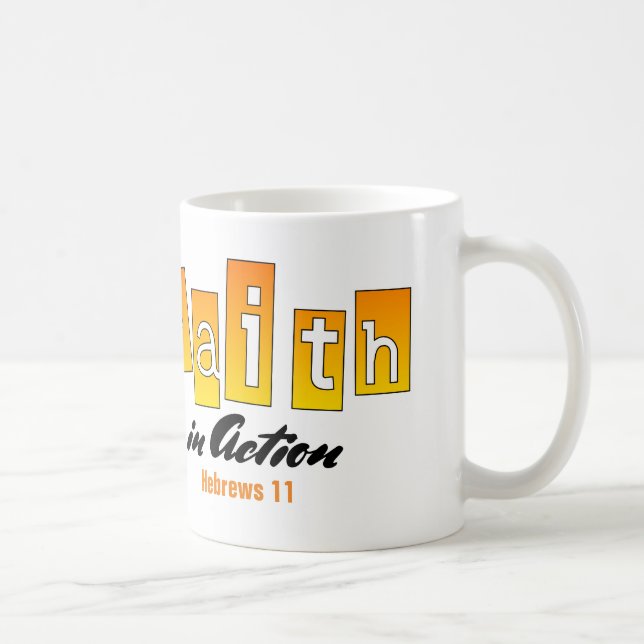 Glaube - klassische weiße Tasse (Rechts)