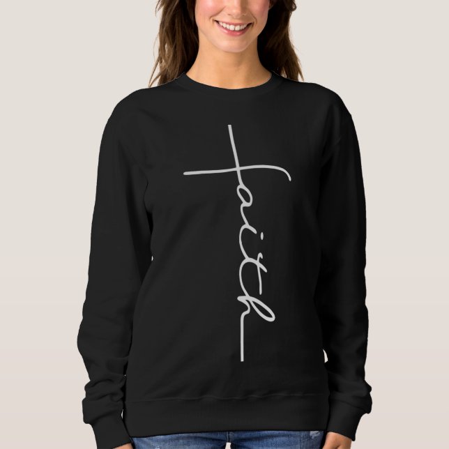 Glaube Kreuz Christlich-gedeckte Jesus-Bibel Sweatshirt (Vorderseite)