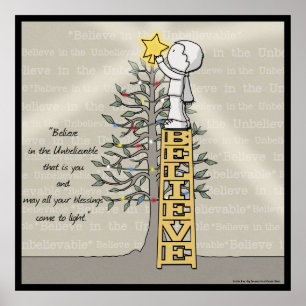 Glaube Ladder - Weihnachtsbaum Poster