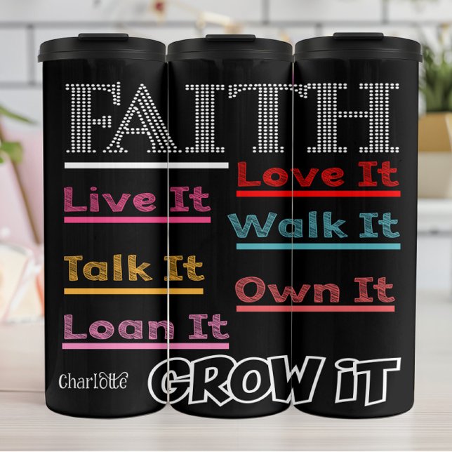 Glaube Lebe Liebe Gehe Wachse Thermosbecher (Von Creator hochgeladen)