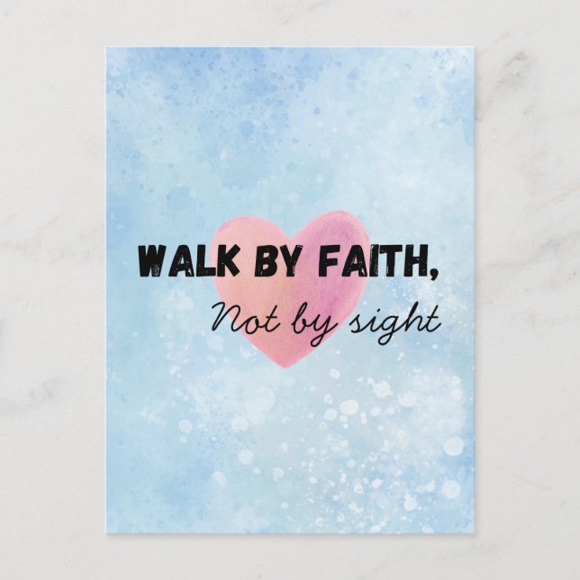 Glaube leben christliche Typografie Postkarte (Vorderseite)