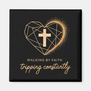 Glaube leben und ständig stolpern Kreuz Christi Magnet