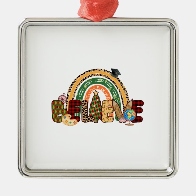 Glaube Lehrerin Ornament Aus Metall (Vorne)