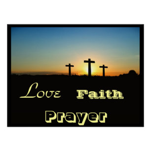 Glaube Liebe Kreuz Gebet Christentum Frieden Schic Poster