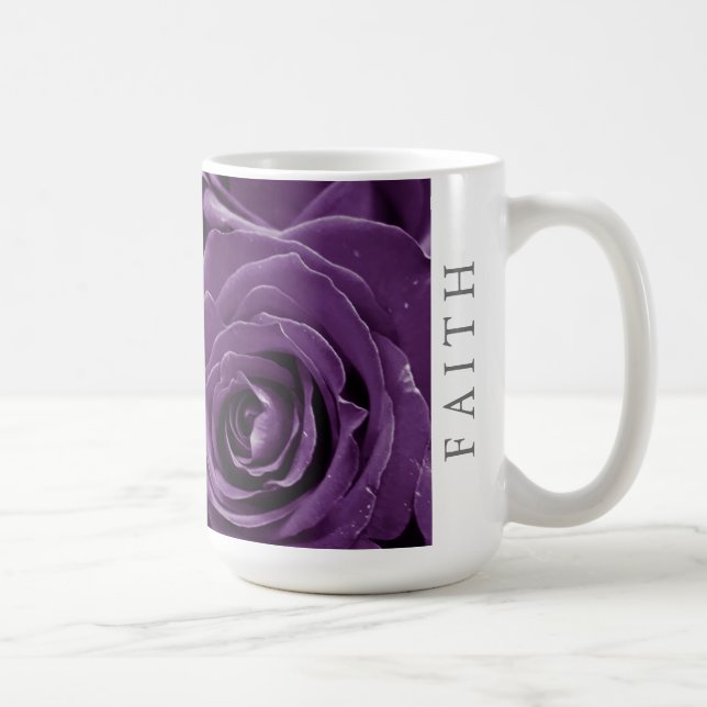 Glaube Lila Rose 15oz Klassische Tasse (Rechts)