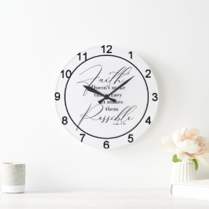 Glaube macht Dinge möglich Große Wanduhr