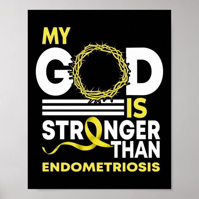 Glaube Mein Gott ist stärker als Endometriose Poster (Vorne)