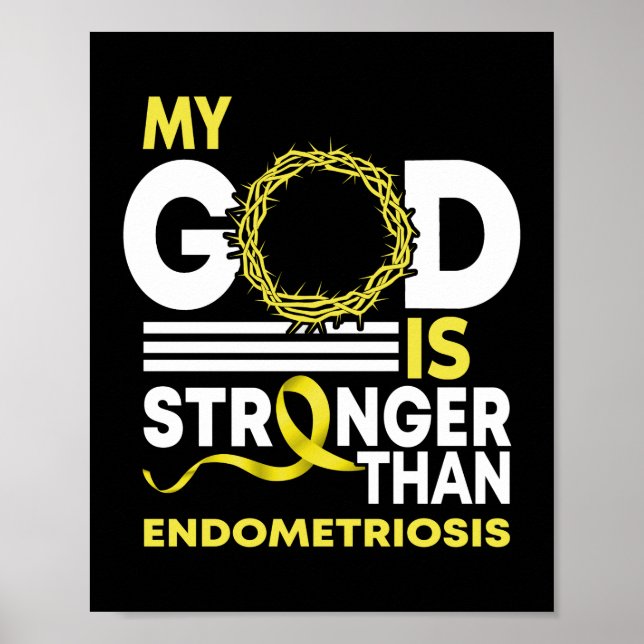Glaube Mein Gott ist stärker als Endometriose Poster (Vorne)