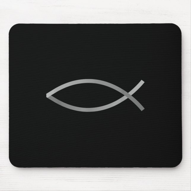 Glaube mit Stil Jesus-Fisch Christliches Symbol  Mousepad (Vorne)