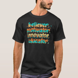 Glaube Motivator Innovator Erzieher Retro School T-Shirt