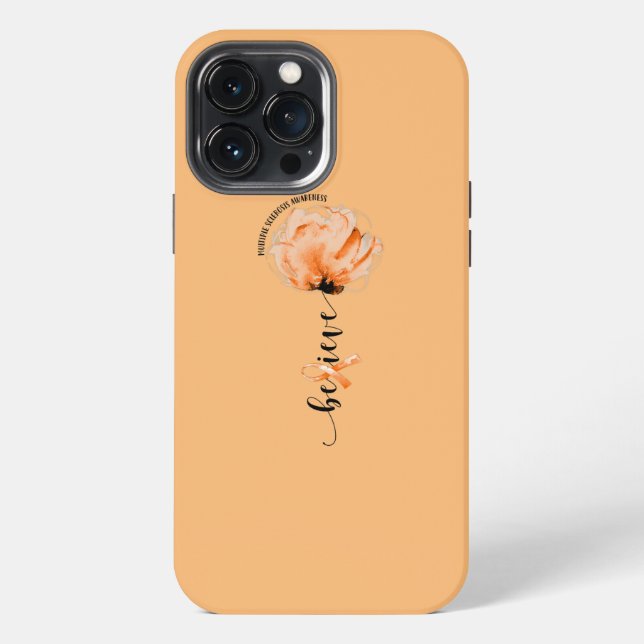 Glaube Multiple Sklerose Bewusstsein Orange iPhone Hülle (Rückseite)