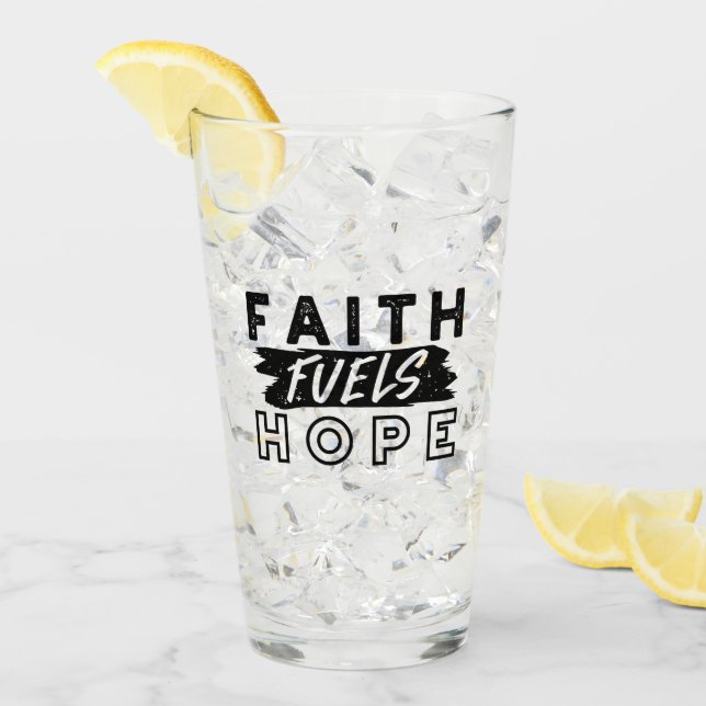 Glaube nährt Hoffnung Zitat – Aufmunternde christl Glas (Vorderseite Ice)