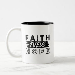 Glaube nährt Hoffnung Zitat – Aufmunternde christl Zweifarbige Tasse