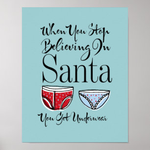 Glaube nicht an das Poster-Zeichen von Santa Under Poster